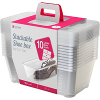 Life Story 5.7 Liter Multipurpose Stackable Clear Plastic Storage Containers With Lid For Shoes Accessories And Closet, 10 Pack