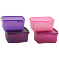 Tupperware Keep Tab Plastic Container Set, 500Ml, Set Of 4, Multicolour