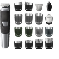Norelco Philips Multigroomer All-In-One Trimmer Series 5000, 18 Piece Mens Grooming Kit, For Beard Face, Hair, Body Hair Trimmer For Men, No Blade Oil Needed, Mg5750/49