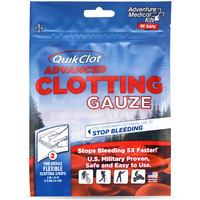 Adventure Medical Kits Quikclot Gauze - Gauze For Emergency Survival Kit, Doomsday Prepping Supplies & More - Stops Bleeding Fast With Kaolin - Flexible Hemostatic Medical Gauze - 3"" X 24"" (2 Strips)