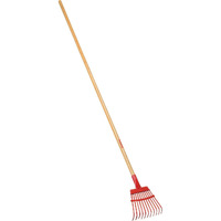 Corona Rk 62000 Flexible Fixed Tine Shrub Rake, Wood Handle, 8-Inch Wide
