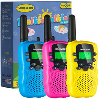 Walkie Talkies For Kids Toys For Boys Girls 4-6, 3 Miles Range Walkie Talkie To Camping, Outdoor 4 Year Old Girl Birthday Gifts For 3 4 5 6 7 Year Old Boy Girl Gifts Age 6-8 (Blue&Pink&Yellow, 3 Pack)