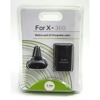 Old Skool Play & Charge Kit Battery And Charging Cable Compatible With Xbox 360 -Black