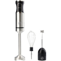 Masterchef Immersion Blender Handheld With Electric Whisk & Milk Frother Attachments, Hand Held Stainless Steel Stick Emulsifier For Making Baby Food, Soup, Puree, Cake, Cappuccino, Latte Etc, 400W
