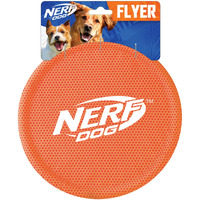 Nerf Dog Nylon Flyer Dog Toy, Flying Disc, Lightweight, Durable And Water Resistant, Great For Beach And Pool, 9 Inch Diameter, For Medium/Large Breeds, Single Unit, Orange