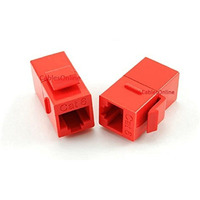 Cablesonline, 2-Pack Cat6 Female/Female Rj45 Ethernet Red Keystone Jack Coupler, Wp-C02Rd-2