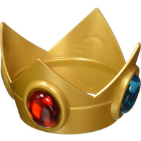 Disguise Women's Nintendo Super Mario Bros.Princess Peach Crown Costume Accessory, Gold/Red/Green, One Size