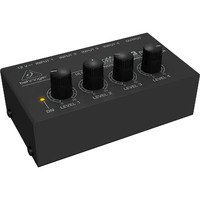 Behringer Micromix Mx400 Ultra Low-Noise 4-Channel Line Mixer, 4.7 Kohms Input Impedance, Output Impedance 80 Ohms