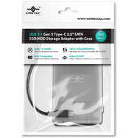 Vantec Usb 3.1 Gen 2 Type-C 2.5"" Sata Ssd/Hdd Storage Adapter (Cb-Stc31-2Pb) , Black