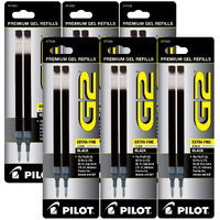 Pilot G2 Gel Ink Refill For Rolling Ball Pens, Extra Fine Point, Black Ink (Pil77232-6Packs)
