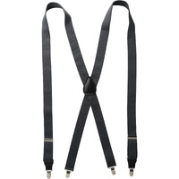 Status Men's Tall Plus Suspenders 11/4"" Poly Elastic 54"" Drop Clip, Charcoal, One Size