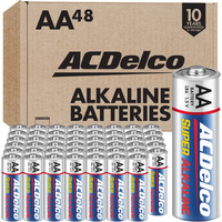 Acdelco 48-Count Aa Batteries, Maximum Power Super Alkaline Battery, 10-Year Shelf Life, Reclosable Packaging Blue