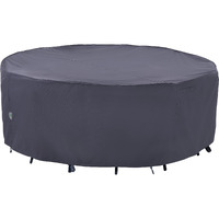 F&J Outdoors Outdoor Patio Furniture Covers, Waterproof Uv Resistant Anti-Fading Cover For Medium Round Table Chairs Set, Grey, 72 Inch Diameter