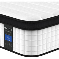 Inofia Queen Mattress, 12 Inch Hybrid Innerspring Double Mattress Cool Bed With Breathable Soft Knitted Fabric Cover, 101 Nights Trial
