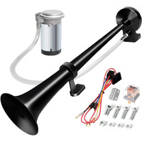 Carfka Air Horn For Truck Boats Car, 150Db Super Loud Train Horns Kit With 120 Psi Air Compressor (Black, Single)
