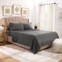 Luxury Egyptian Comfort 1800 Thread Count 6 Piece Queen Size Sheet Set, Dark Grey Color, 2 Bonus Pillowcases