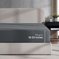 Nestl Grey Fitted Sheet Queen Size, Extra Deep Pocket Queen Fitted Sheet Only, 1800 Microfiber Fitted Bed Sheet, Ultra Soft Fitted Queen Sheet Fits Up To 24 Inch Mattress - Queen Size Fitted Sheet