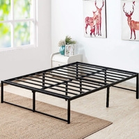 Vecelo 14"" Platform Bed Frame/Mattress Foundation/No Box Spring Needed/Steel Slat Support (Full Size), Black