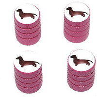 Graphics & More Dachshund - Dog Tire Rim Valve Stem Caps - Pink