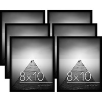 Americanflat 8X10 Picture Frame With Shatter-Resistant Glass - Set Of 6 - Galleria Collection - Gallery Wall Frame Set For Tabletop And Wall Display - Black