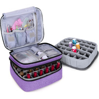 Luxja Nail Polish Carrying Case - Holds 30 Bottles (15Ml - 0.5 Fl.Oz), Double-Layer Organizer For Nail Polish And Manicure Set, Purple (Bag Only)