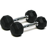 Spri Dumbbells Hand Weights Set Of 2-12 Lb Rubber Hex Chrome Handle Exercise & Fitness Dumbbell For Home Gym Equipment Workouts Strength Training Free Weights For Women, Men