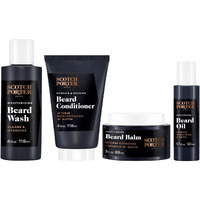 Scotch Porter Beard Kit - Cleanse, Moisturize, Soothe & Style Coarse, Dry Beard Hair While Encouraging Growth For A Fuller/Healthier-Looking Beard - Includes Wash, Conditioner, Serum & Balm