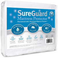 Sureguard Queen Size Mattress Protector - 100% Waterproof, Hypoallergenic - Premium Fitted Cotton Terry Cover White