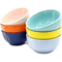 Youngever 28 Ounce Porcelain Bowls, Large Cereal Bowls, Large Soup Bowls, Microwave Safe, Dishwasher Safe, Set Of 6 In 6 Assorted Colors