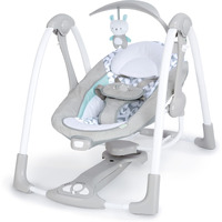 Ingenuity Convertme 2-In-1 Compact Portable Automatic Baby Swing & Infant Seat, Battery-Powered Vibrations, Nature Sounds, 0-9 Months 6-20 Lbs (Raylan)