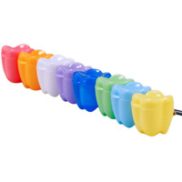 7Pcs Neon Tooth Saver Teeth Necklaces Box Plastic Lightweight Tooth Holders Case For Kids Baby Toddler