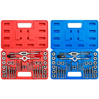 80-Piece Premium Sae And Metric Tap And Die Set - Sae Inch Size #4 To 1/2    And Metric Size M3 To M12, With Coarse, Fine And Pipe Threads | Essential Threading Kit With Complete Handles And Accessories