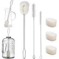 Alink 14.5"" Extra Long Sponge Bottle Brush Cleaner Set, 6-Pack Cleaning Brush For 1/ Half Gallon Water Bottle, 128 Oz 64Oz 30Oz Tumbler, Thermos, Jug, Teapot, Glass Pitcher