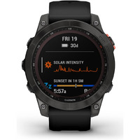 Garmin Fenix 7 Solar, Adventure Smartwatch, With Solar Charging Capabilities, Rugged Outdoor Watch With Gps, Touchscreen, Health And Wellness Features, Slate Gray With Black Band