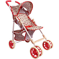 Baby Doll Stroller For Toddler Girls & Big Kids Up To 8 Years Old | 28    Baby Stroller For Dolls, Toy Baby Stroller With Cute Coral Floral Print, Mesh Storage Basket, Canopy, Handle Grips, Rubber Tires