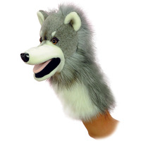 Aurora Interactive Hand Puppet Wolfgang Stuffed Animal - Storytelling Adventures - Playful Learning - Gray 10 Inches