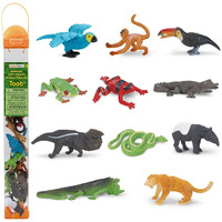 Safari Ltd. Rainforest Toob - 11 Figurines: Macaw, Frogs, Toucan, Iguana, Monkey, And More - Educational Toy Figures For Boys, Girls, And Kids Ages 3+