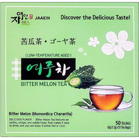 Bitter Melon Tea Bags 100% Natural Pure Korean Gohyah Fruit Tea Organic Ampalaya Karela Leaves Organic No Sugar, Caffeine, Addictive Gluten Free Vegan Low Temperature Aged (50 Tea Bags) Product Of Korea