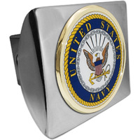United States Navy Eagle Chrome Metal Hitch Cover