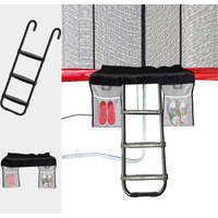 Eurmax Usa Universal Easy-To-Assemble Trampoline Ladder, 3 Steps With Wide Steps, Trampoline Storage Bag, 220 Lbs Capacity Trampoline Accessories For Children Kids, Black