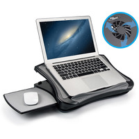 Max Smart Laptop Lap Pad Laptop Stand With Attached Mouse Pad, Cushion And Usb Cooling Fan, Non-Slip Heat Shield Tablet Computer Stand For Sturdy Work Station For Home, Office, Bed Sofa, Couch And Car