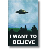 X-Files Poster ~ I Want To Believe ~ Official Fan Club Edition 24X36""