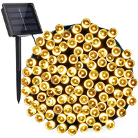 Toodour Solar Christmas Lights, 72Ft 200 Led 8 Modes Outdoor Christmas String Lights, Waterproof Solar Fairy Lights For Christmas Tree, Fence, Holiday, Party, Balcony, Christmas Decor - Warm White