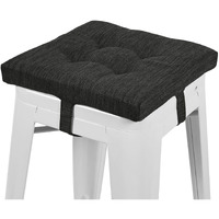 Baibu 12 Inches Square Seat Cushion, Super Soft Bar Stool Square Seat Cushion With Ties- One Pad Only, Gray-Black (12'' (30Cm))