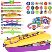 Friendship Bracelet Making Kit Toys, Ages 7 8 9 10 11 12 Year Old Girls Gifts Ideas, Birthday Present For Teen Girl, Arts And Crafts String Maker Tool, Bracelet Diy, Kids Travel Activity Set