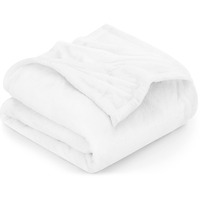 Utopia Bedding Fleece Blanket California King Size White 300Gsm Luxury Fuzzy Soft Anti-Static Microfiber Bed Blanket (102X96 Inches)