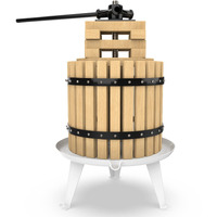 Squeeze Master Fruit Press-3.17 Gallon/12L-Solid Wood Basket Wine Press-Vintage Traditional Juicer-6 Press Wooden Blocks-Pole Handle Bar For Juice,Wine,Cider-1 Free Filter Bag Included