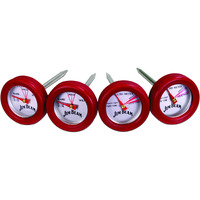 Jim Beam 2 Steak And 2 Poultry Barbecue Thermometer, One Size, Red