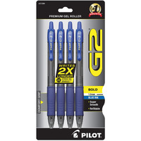 Pilot, G2 Premium Gel Roller Pens, Bold Point 1 Mm, Pack Of 4, Blue