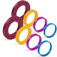 Greenolive Rolling Pin Guide Ring Spacer Bands (8 Piece Set) Multicolored Flexible Silicone Slip On Baking Accessories Fit 1 3/4    To 2    Wide Dough Rollers